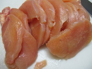 chicken, slicing chicken