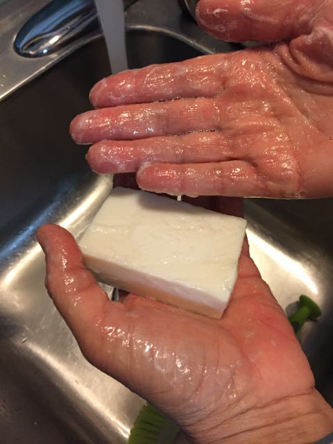 making soap