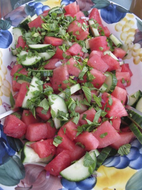 Combine all the ingredients except the dressing and chill.