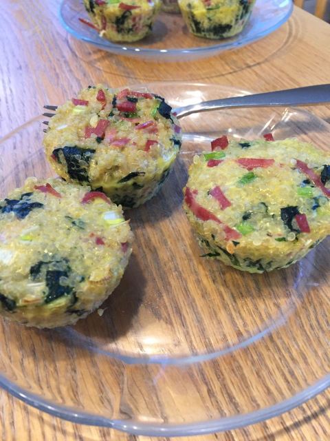 Spinach and Bacon Quinoa Muffins