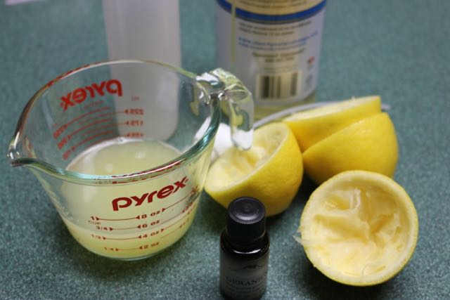 Ingredients for wood cleaner.