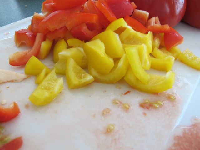 Ingredients for gazpacho.