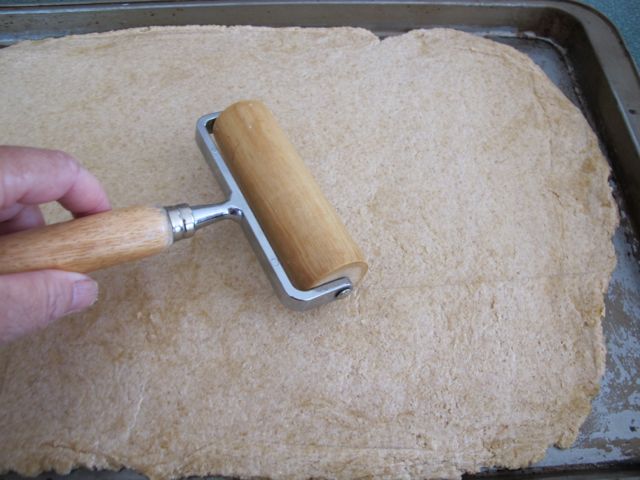 Roll dough out to fill the pan.