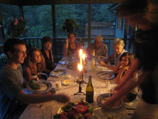 Family dinners encourage conversation.