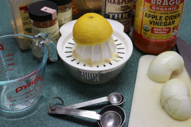Ingredients for barbecue sauce.