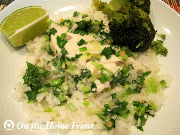 Cod in Thai curry sauce.