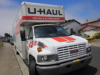 A GMC U-Haul truck A GMC U-Haul truck
