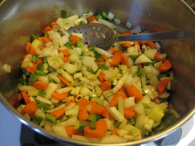 Saute vegetables.